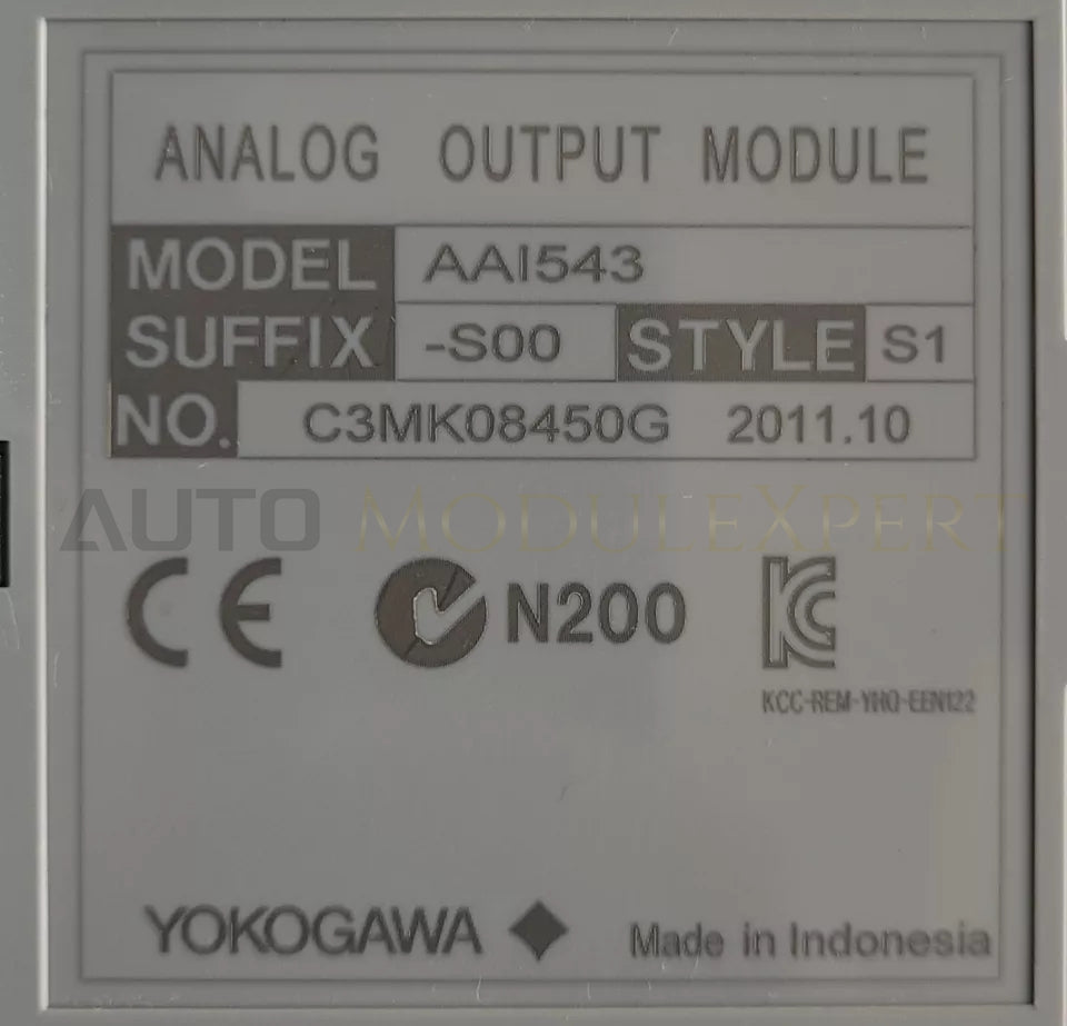 YOKOGAWA AAI543-S00 Analog Output Module